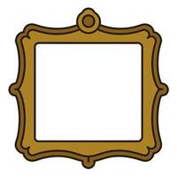 Simple vintage decorative rectangle frame border line illustration with golden color vector