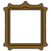 Simple vintage decorative rectangle frame border line illustration with golden color vector