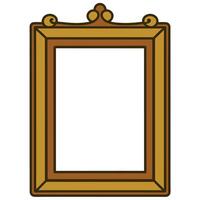 Simple vintage decorative rectangle frame border line illustration with golden color vector
