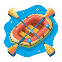 Raft with Oars vector