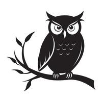 Owl on Branch Print vector