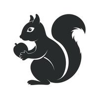 Squirrel with Acorn Print vector