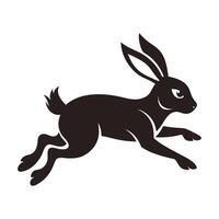 Running Rabbit Silhouette Print vector