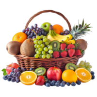Fruit Basket, fruit realistic Illustration. Realistic Transparent file. Mockup template for artwork graphic design png