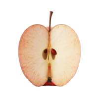 Cross section of a red apple showing its core and seeds png