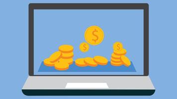 Laptop screen personal computer flat design illustration vector