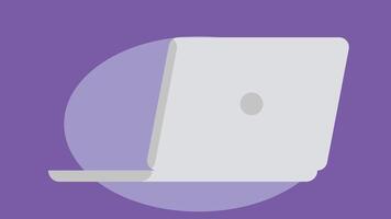 Laptop screen personal computer flat design illustration vector