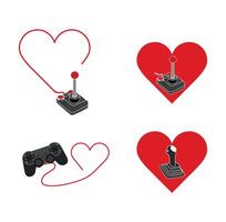 four joystick gamepad joypad gaming icons vector
