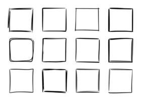Hand drawn sketch frame . Simple doodle rectangle pencil frame border shape. Hand drawn doodle scribble border element for text quote template. Pencil brush stroke style. vector