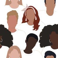 Seamless pattern of diverse people. Flat modern illustration. vector