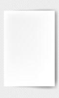 Realistic blank paper sheet with shadow. Rectangular vertical sheet. Notebook or book page. Design template or mockup. vector