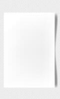 Realistic blank paper sheet with shadow. Rectangular vertical sheet. Notebook or book page. Design template or mockup. vector