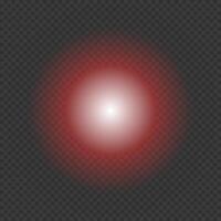 Red flash. Round lighting effect. Glitter shining star, glowing spark. Light beam. Lens flares. vector