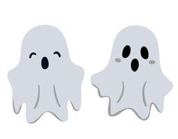 Halloween set cute ghosts. Smiling ghost. Characters for halloween in cartoon style. vector