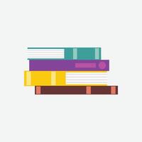 Books stack icon in flat style. Books illustration on white background. design element illustration stack of colorful thick books vector