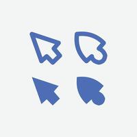 Cursor icon. Pointer symbol. Flat design style eps10. collection of mouse pointer icons, blue arrows with fill and line styles. Illustration design element with an industrial theme vector