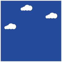 Blue sky with white clouds on a blue background. illustration of a deep blue sky with several white clouds above it. Simple illustration of clouds and nature vector