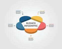 pentagon isometric shape template for business infographic for presentation for 5 element vector
