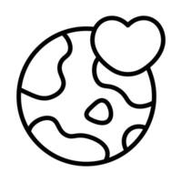Simple Love The Earth icon. The icon can be used for websites, print templates, presentation templates, illustrations, etc vector