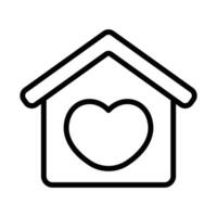 Simple Home with Love icon. The icon can be used for websites, print templates, presentation templates, illustrations, etc vector