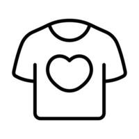 Simple T Shirt with Love icon. The icon can be used for websites, print templates, presentation templates, illustrations, etc vector