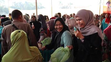 Portrait of residents shopping for groceries at a traditional shopping place photo