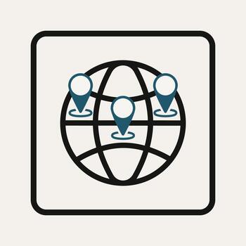 globo con ubicación patas símbolo diseño vector