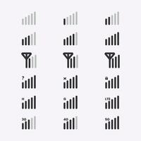 Mobile phone signal strength set design vector