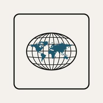 Globe with map design illustration vector