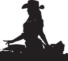 silhouette of beautiful girl vector