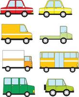 collection of cars with different colors illustration set vector