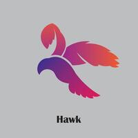 hawk bird logo design with gradient color. vector