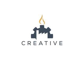 Minimal and professional industrial factory logo design template vector