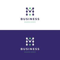 Letter M simple technology logo design modern concept vector