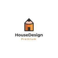 Pencil Building Architecture Logo Design On Isolated Background vector