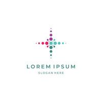 Creative spark dots technology abstract logo design vector