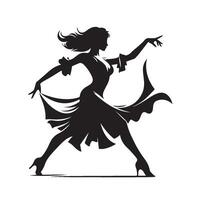 Silhouette of a Salsa Dancer vector