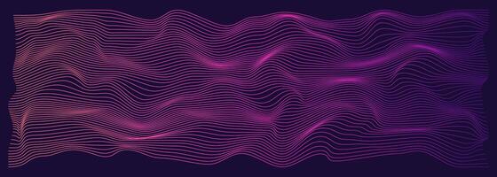 Wave swirl with undulating curves, resembling sound frequencies. This design features a blend effect, suitable for technology and data science. vector