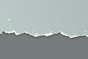 Horizontal paper torn gray squares for text or message on transparent background. vector