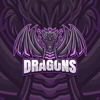 Esports logo dragons mascot design vector