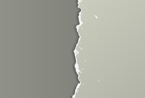 Horizontal paper torn gray squares for text or message on transparent background.