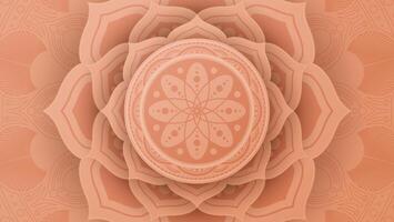 Luxury ornamental mandala design background in Peach fuzz color gradient floral mandala patterns design vector