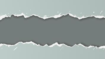 Horizontal paper torn gray squares for text or message on transparent background. vector