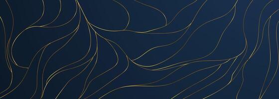 The stylized height of the topographic contour map in lines and contours. The concept of a conditional geography scheme and the terrain path. Gold on blue background. vector