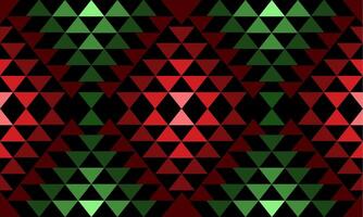 Ethnic geometric seamless pattern tone green and red color vector