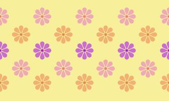 flowers seamless pattern tone pastel color and yellow background vector