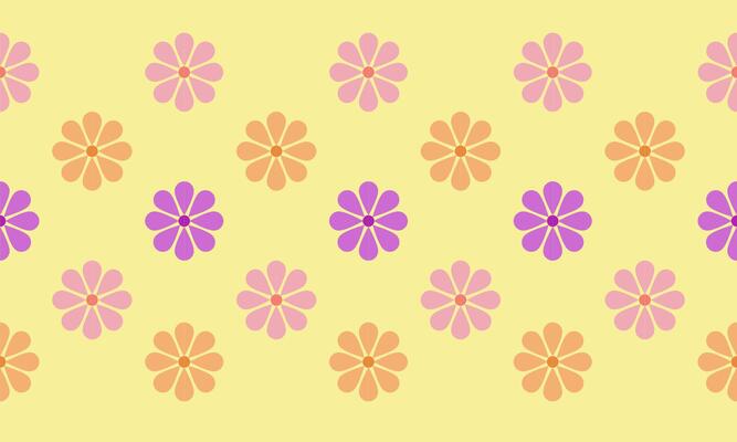 flowers seamless pattern tone pastel color and yellow background
