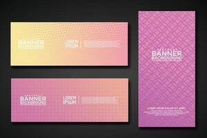 Set banner backgrounds with modern geometric lines textured pattern and colorful dynamic gradation vector
