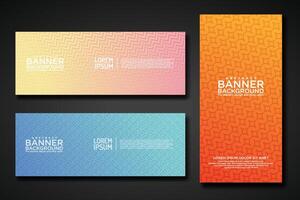 Set banner backgrounds with modern geometric lines textured pattern and colorful dynamic gradation vector