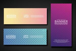 Set banner backgrounds with modern geometric lines textured pattern and colorful dynamic gradation vector